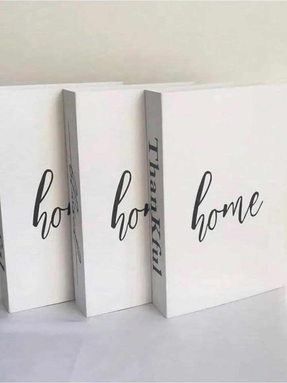 SHEIN White 'Grateful Thankful Blessed' Decorative Book Stack
